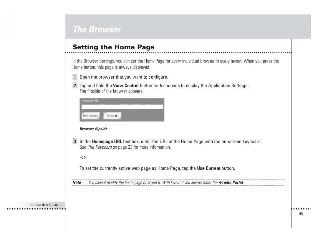 Philips 6400 manual Setting the Home 