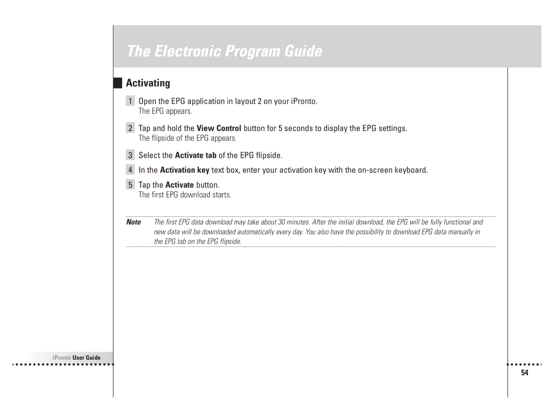 Philips 6400 manual Activating 