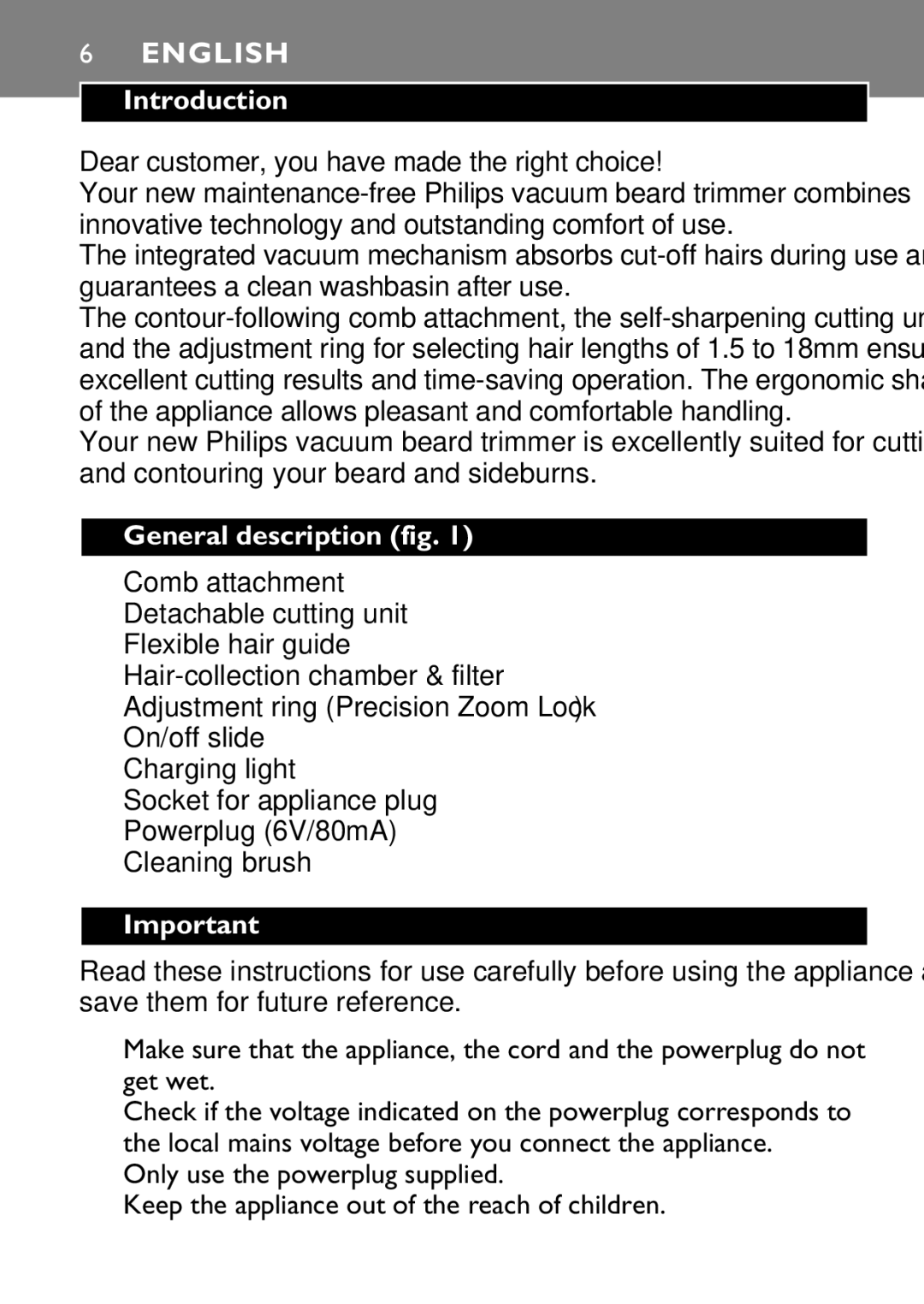 Philips 646-039 manual Introduction, General description fig 