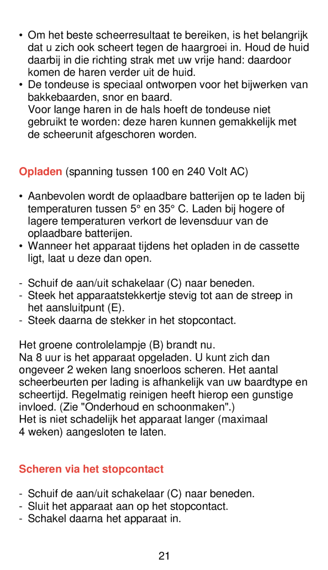 Philips 655 manual Scheren via het stopcontact 