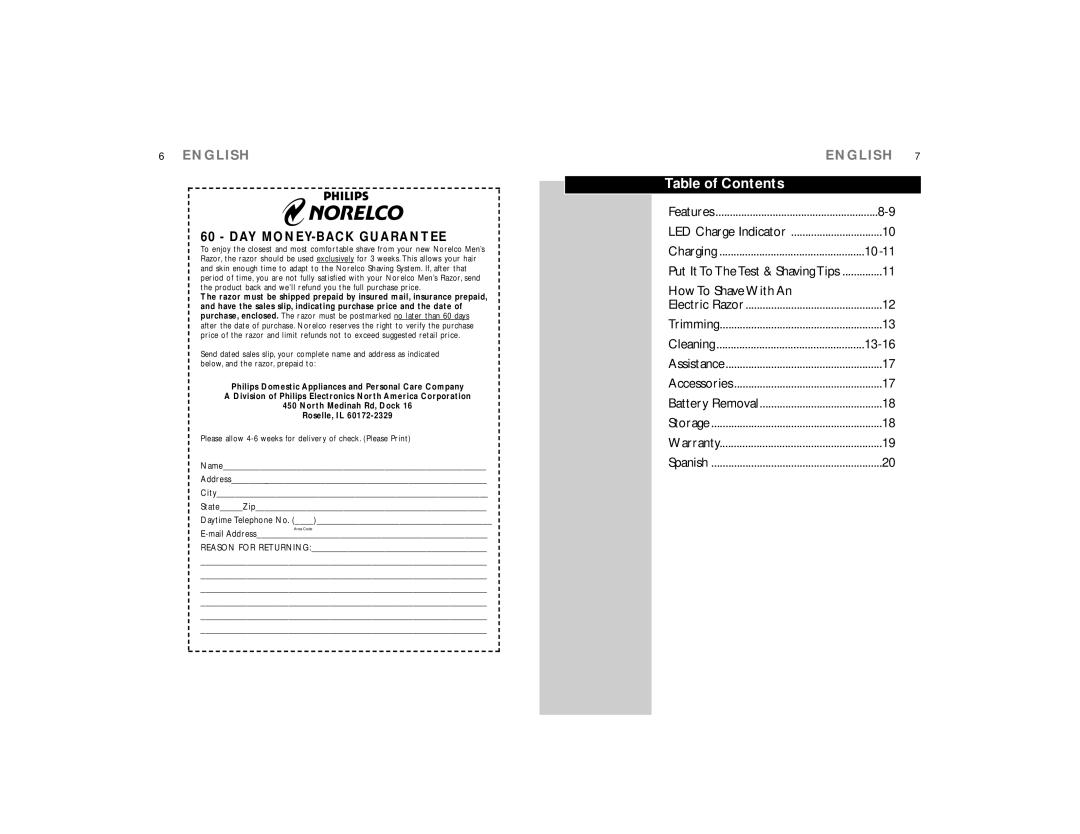 Philips 6614X, 6616X, 6618X, 6613X, 6615X manual Table of Contents 