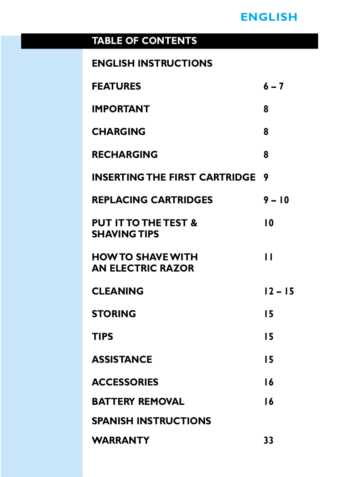 Philips 6709X, 6705X manual Table of Contents 