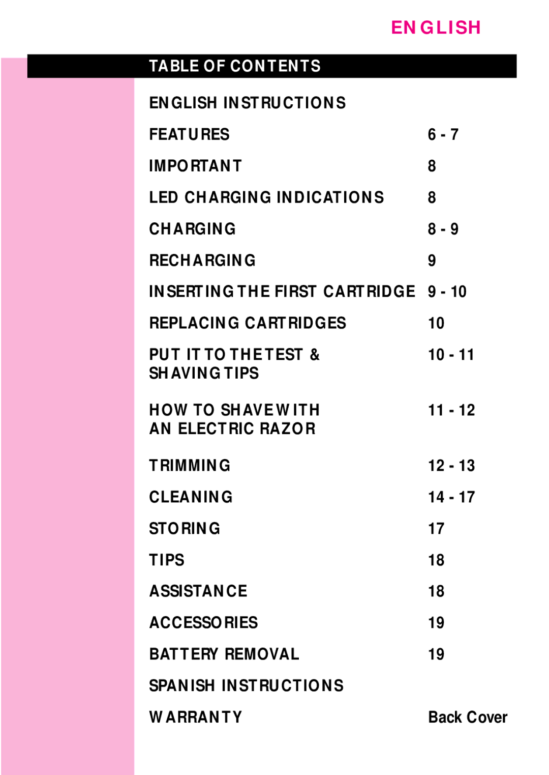 Philips 6756X, 6757X manual Table of Contents 