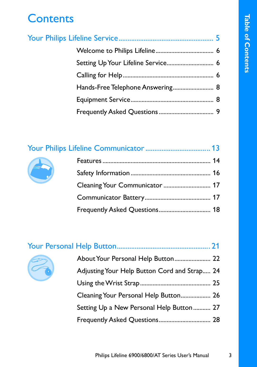 Philips 6900, 6800 user manual Contents 