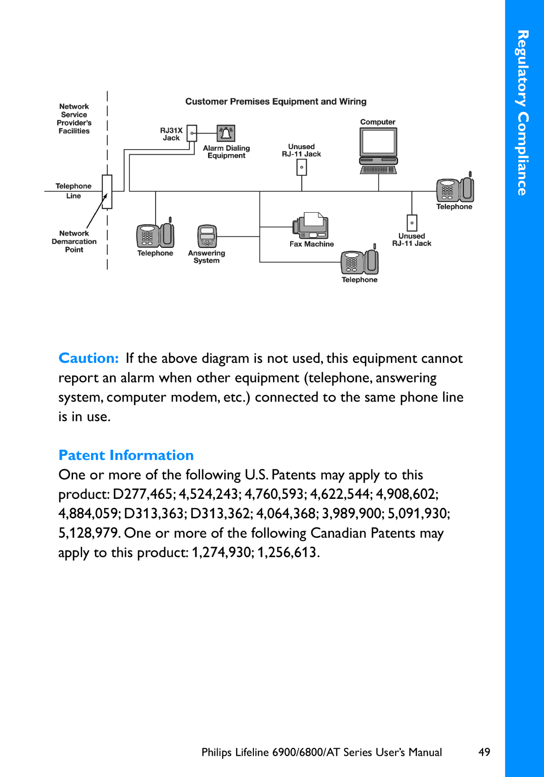 Philips 6900, 6800 user manual Patent Information 