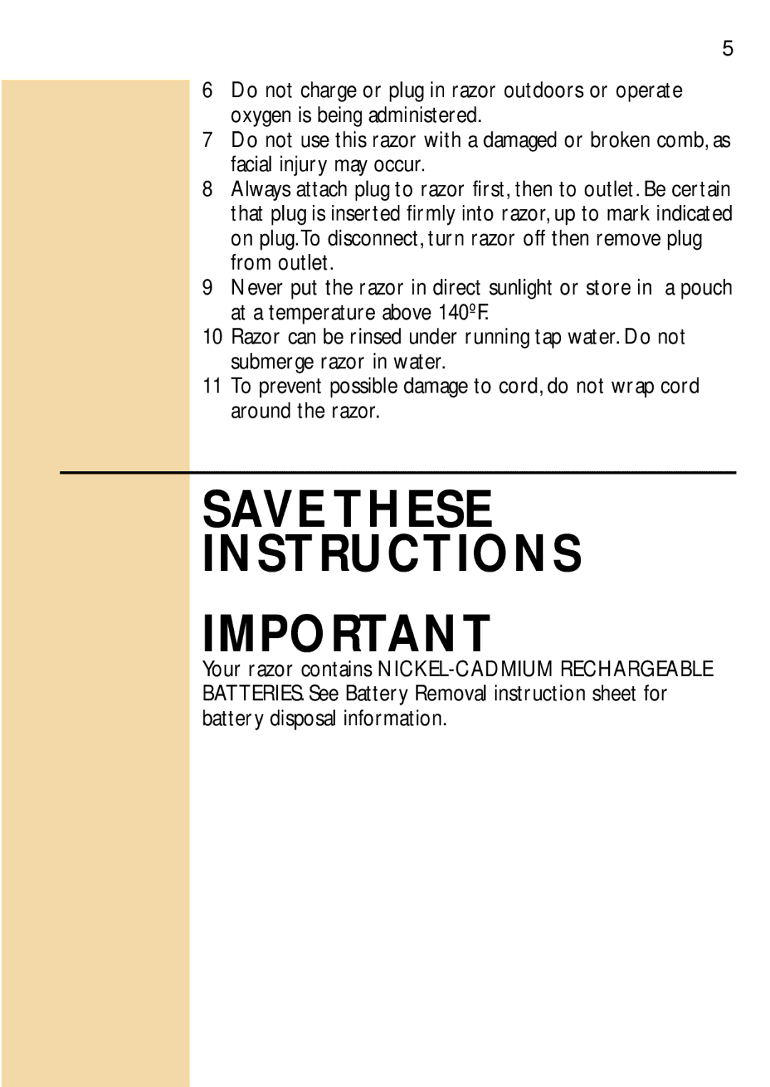 Philips 6848, 6846XL manual Save These Instructions 