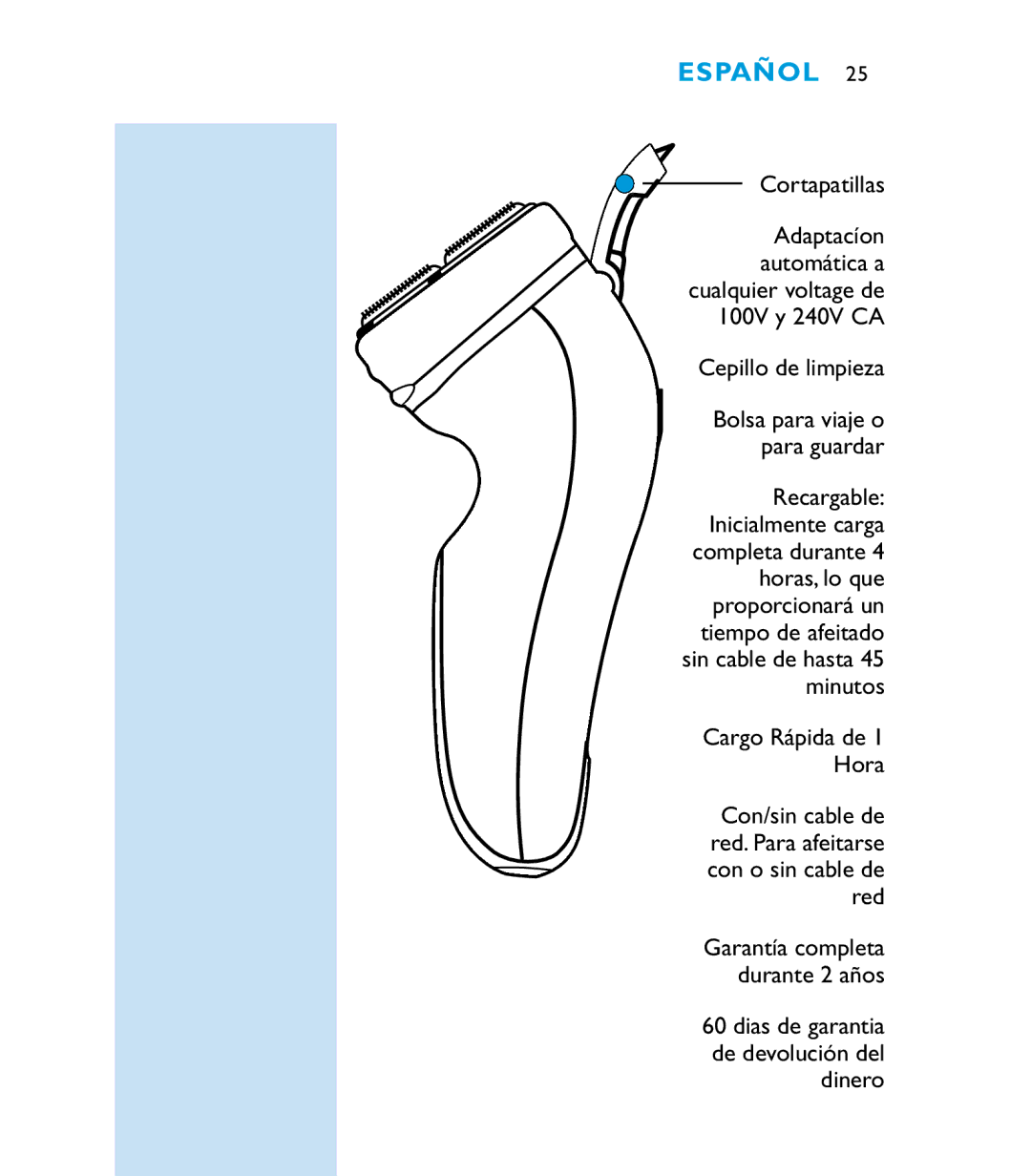 Philips 6863XL manual Cortapatillas 