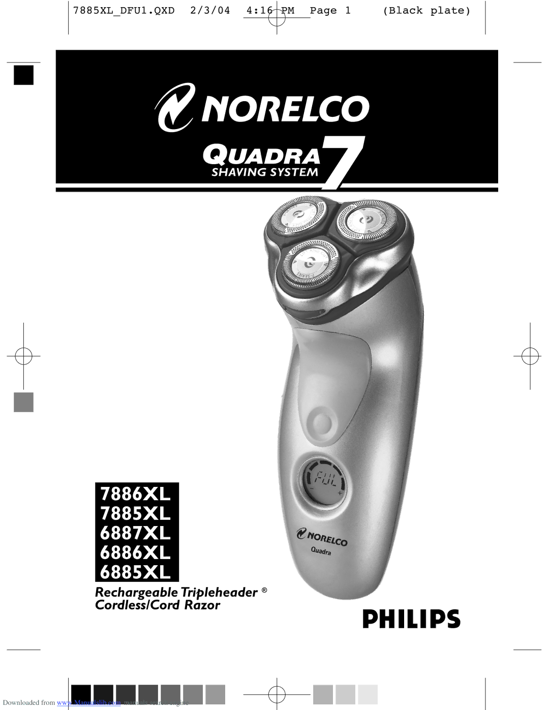 Philips 6885XL, 6887XL, 7885XL, 6886XL manual QUADRA7 