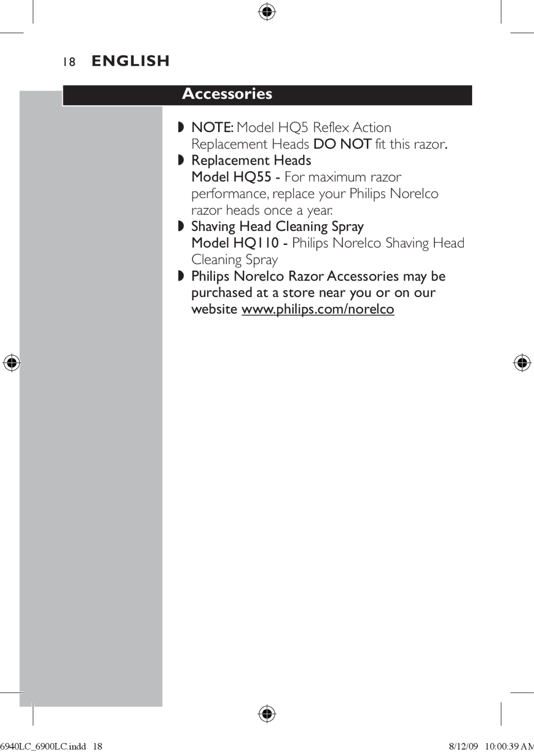 Philips 6900LC manual Accessories 