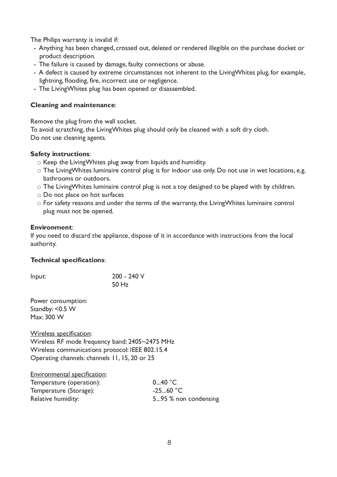 Philips 69165/31 manual Cleaning and maintenance, Safety instructions, Environment, Technical specifications 