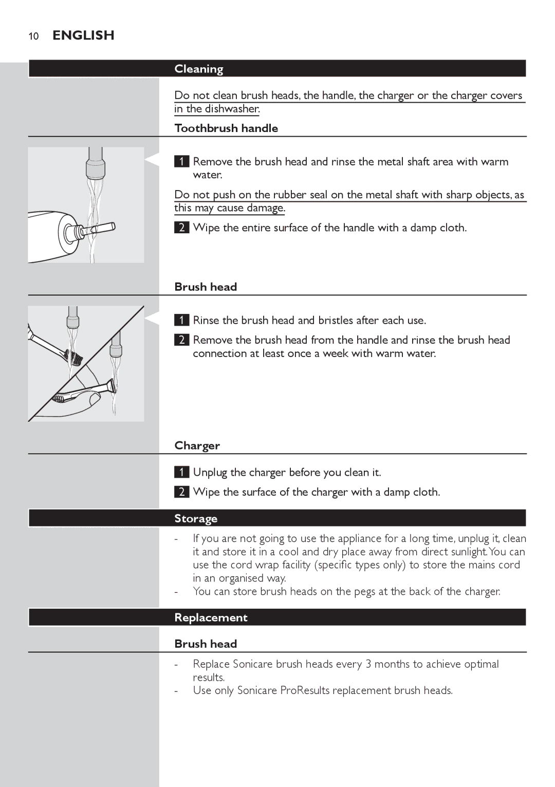 Philips 700 Series manual Cleaning, Storage, Replacement 