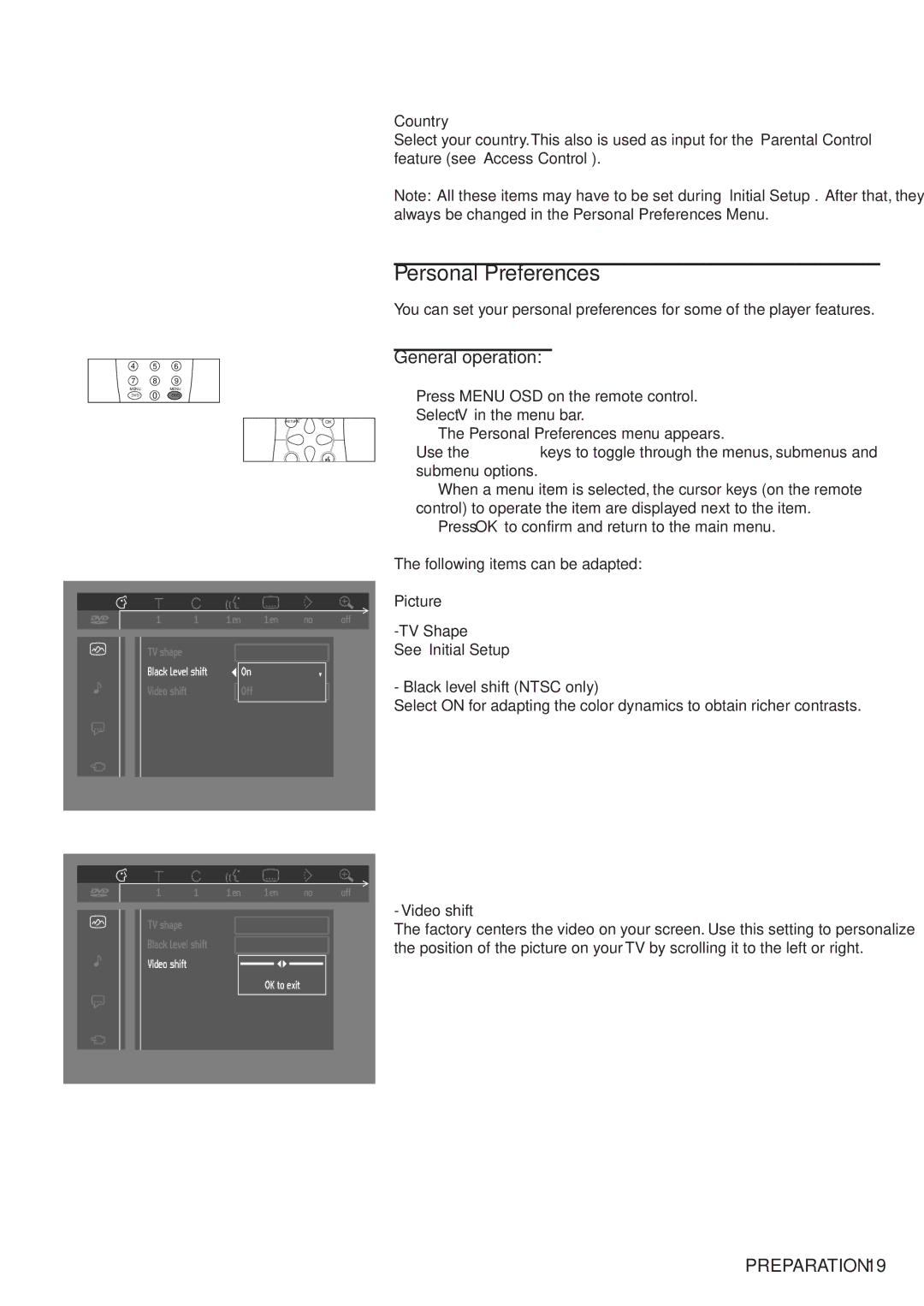 Philips 711 manual Personal Preferences, General operation 