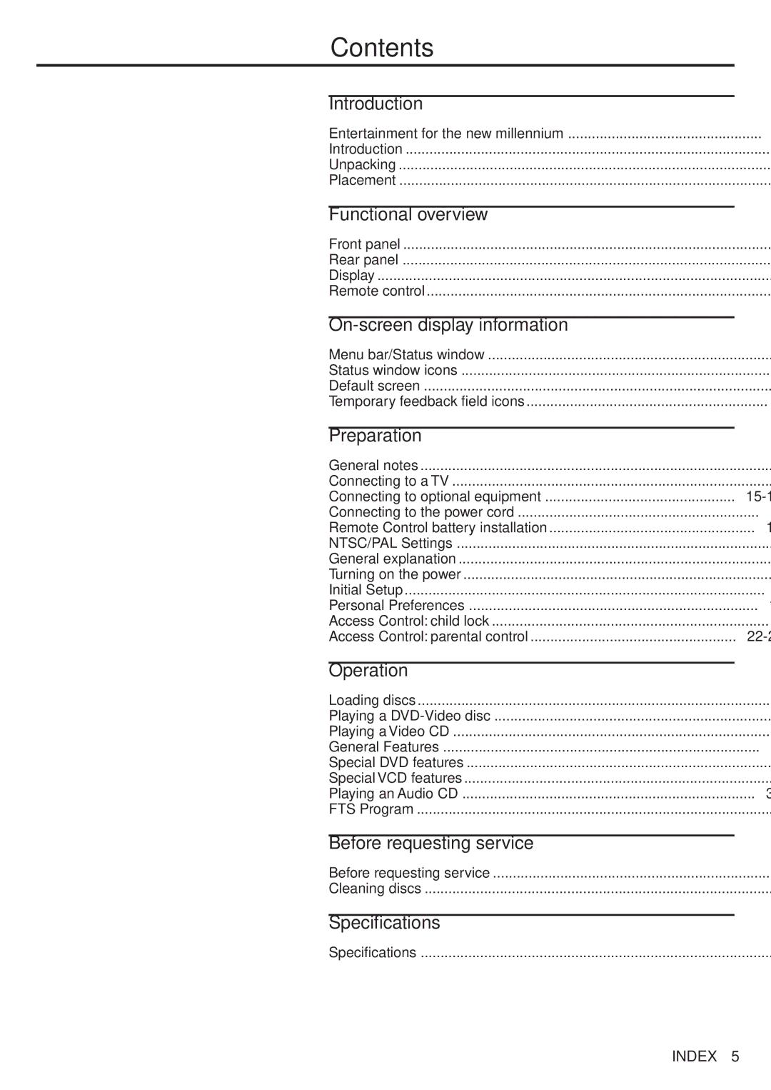 Philips 711 manual Contents 