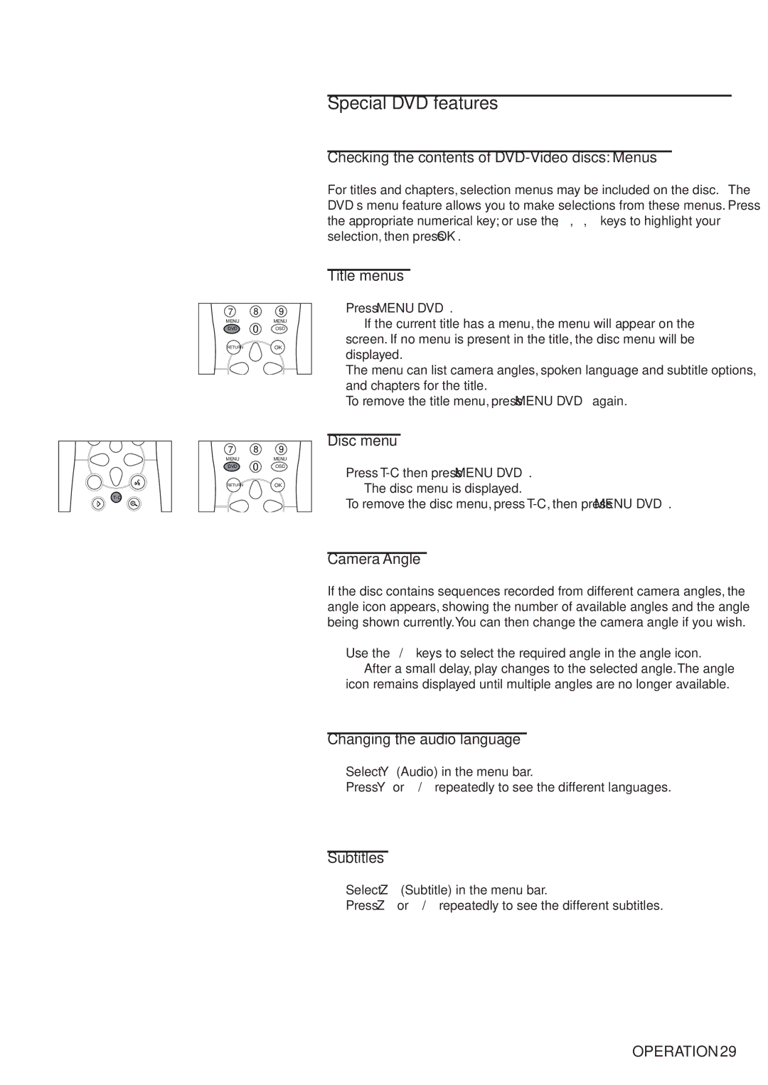 Philips 711 manual Special DVD features 