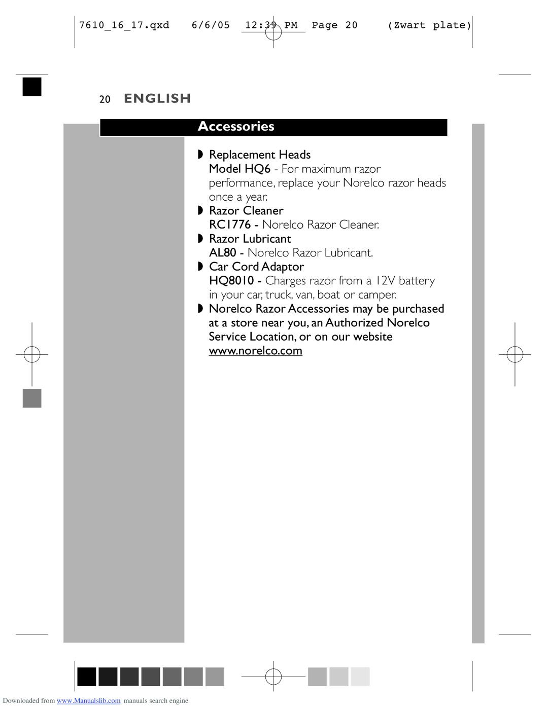 Philips 7616X, 7610X manual Accessories 