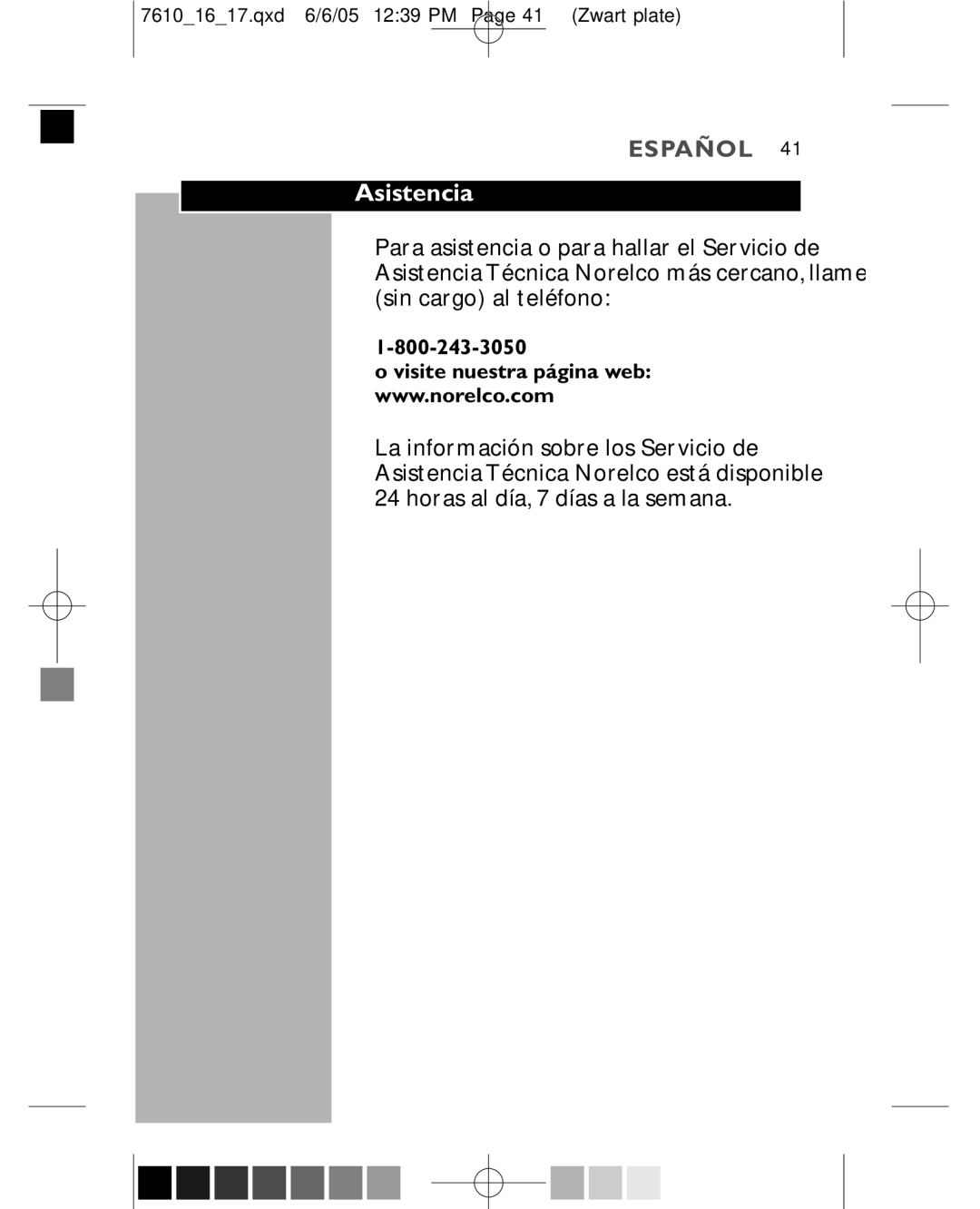 Philips 7610X, 7616X manual Asistencia 