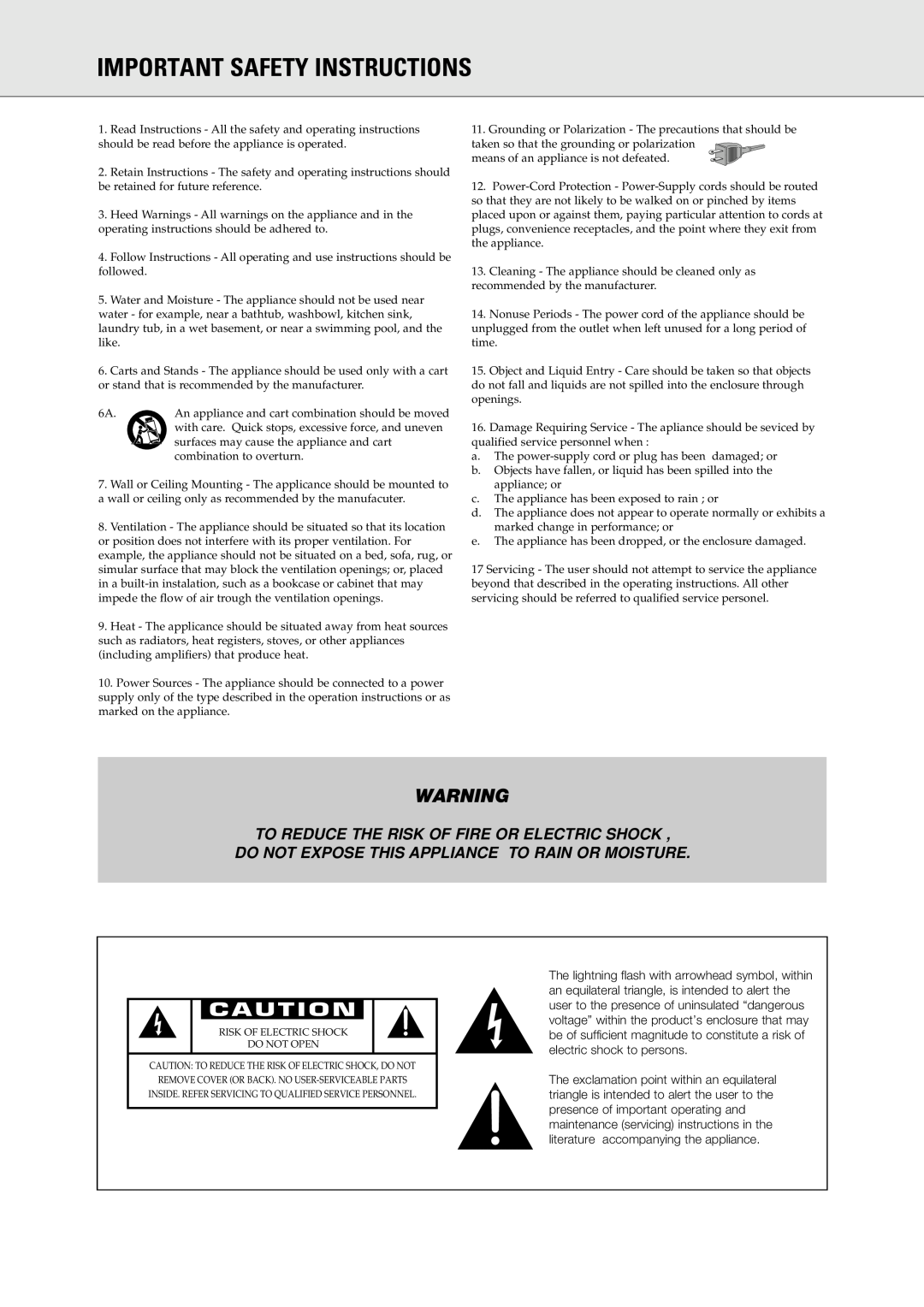 Philips 765 manual Important Safety Instructions, To Reduce The Risk Of Fire Or Electric Shock 