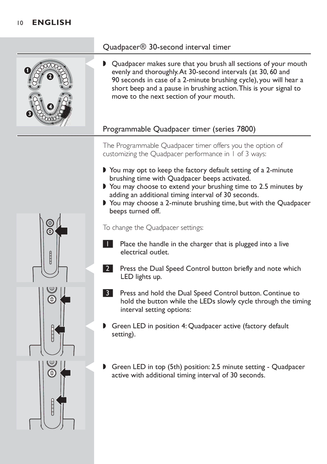 Philips 7800 manual Quadpacer\ 30-second interval timer, Programmable Quadpacer timer series 