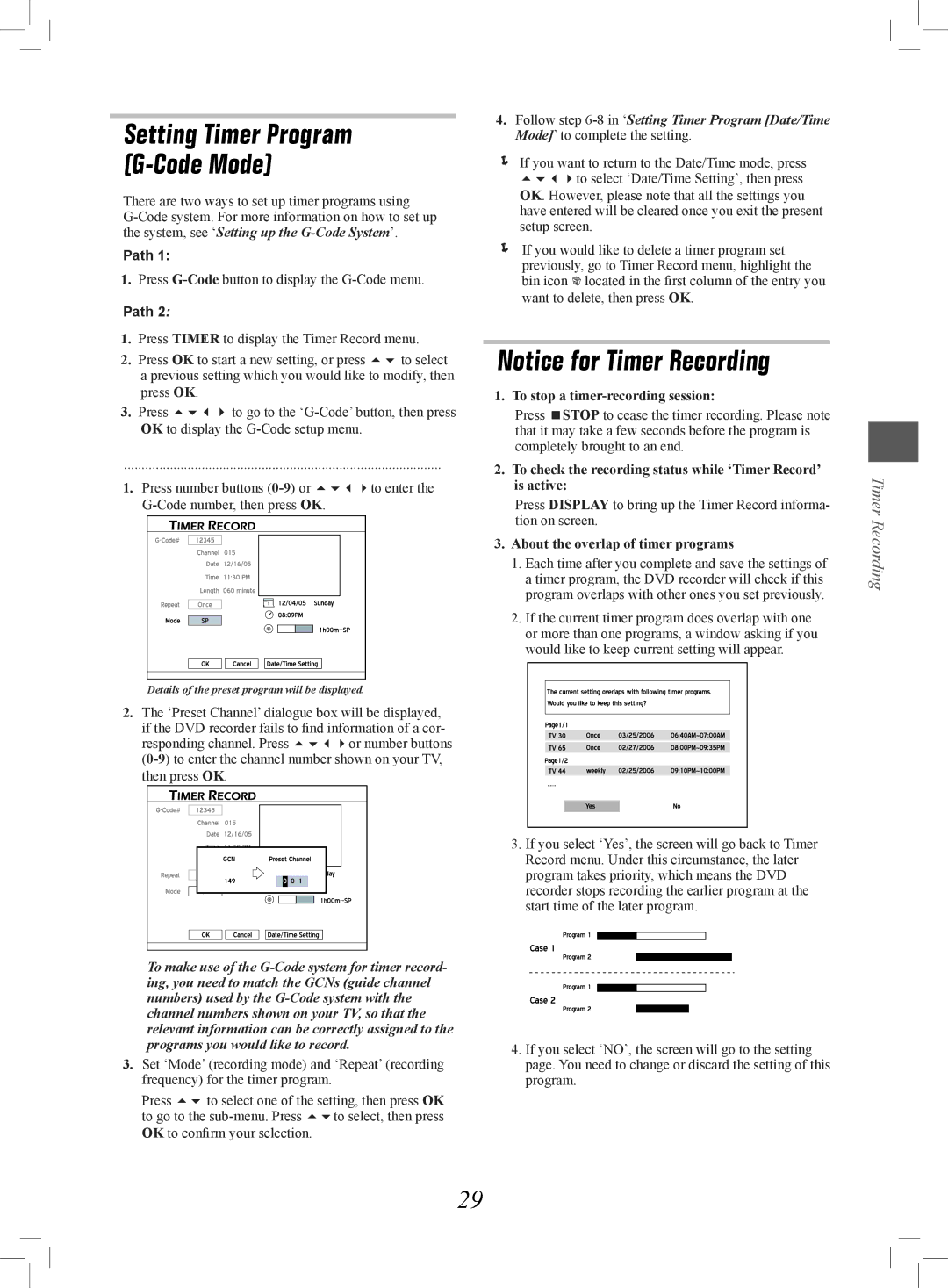 Philips 7819901511 manual To stop a timer-recording session, About the overlap of timer programs 