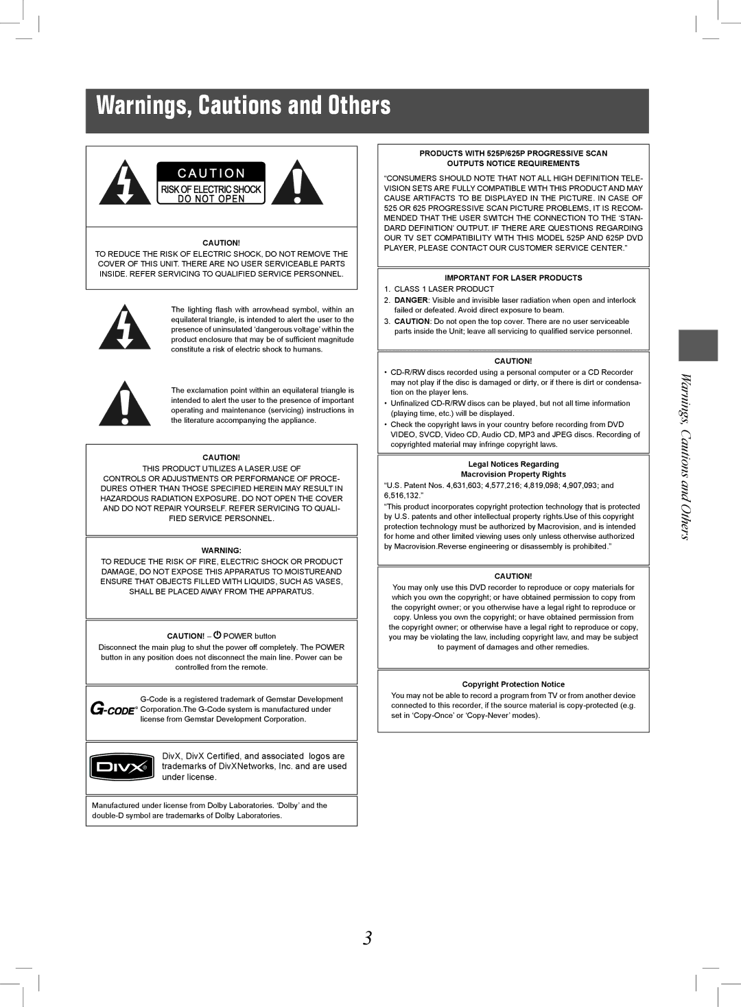 Philips 7819901511 manual Important for Laser Products 