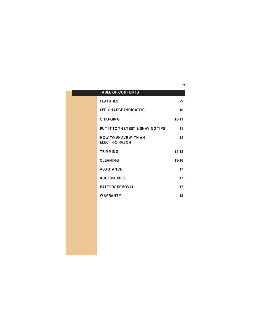 Philips 7825XL manual Table of Contents 