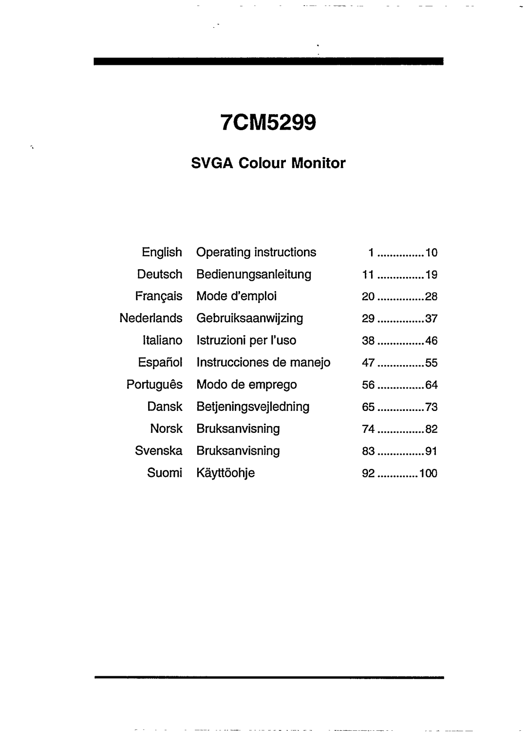 Philips 7CM5299 manual 