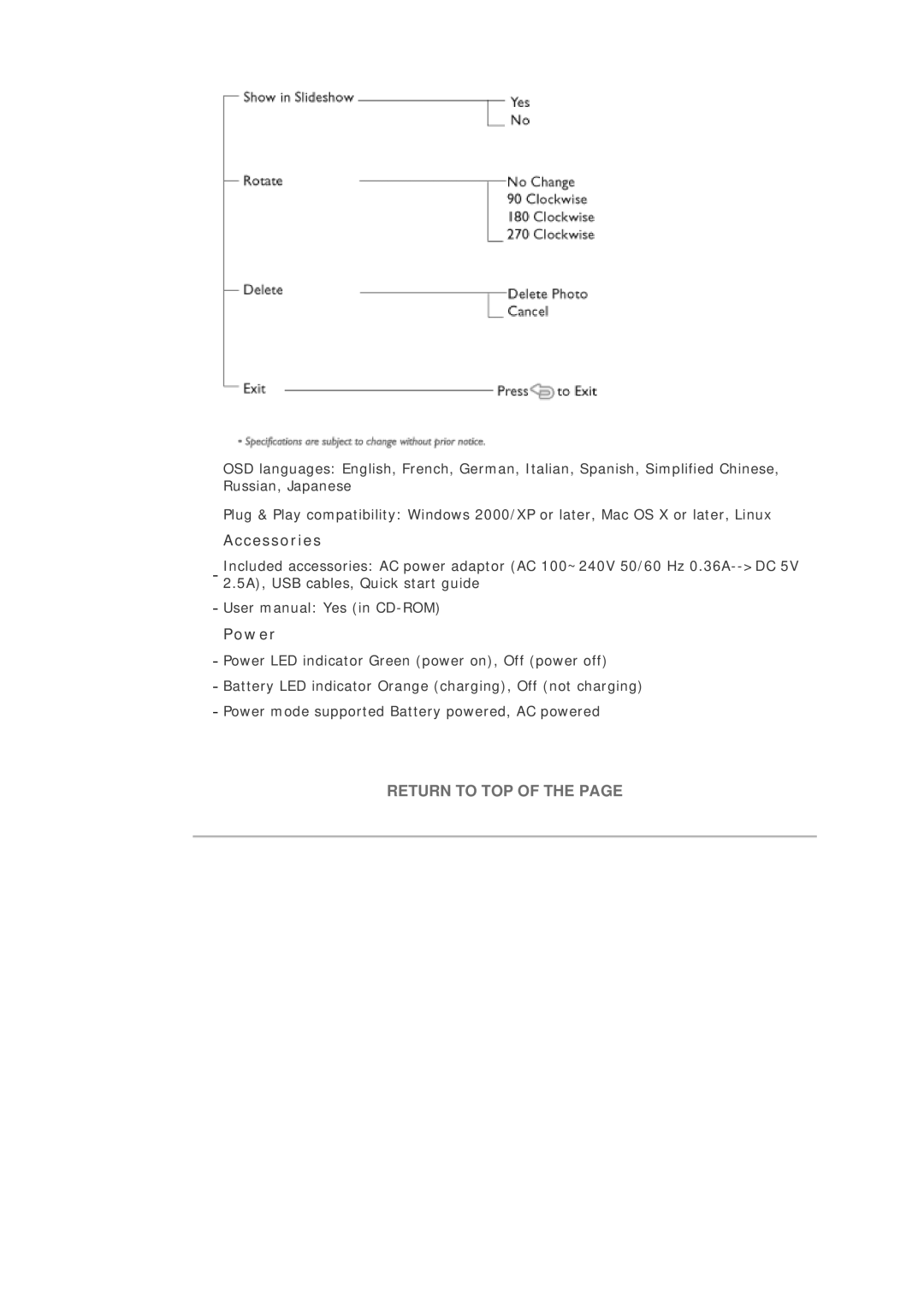 Philips 7FF1M4, 7FF1CMI, 7FF1CWO, 7FF1CME user manual Accessories, Power 