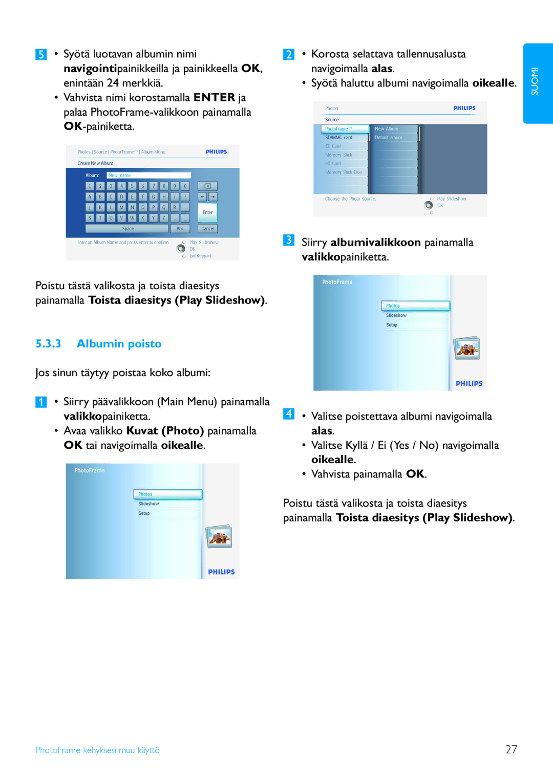 Philips 5FF2 Series, 7FF2 Series, 10FF2 Series manual Albumin poisto 