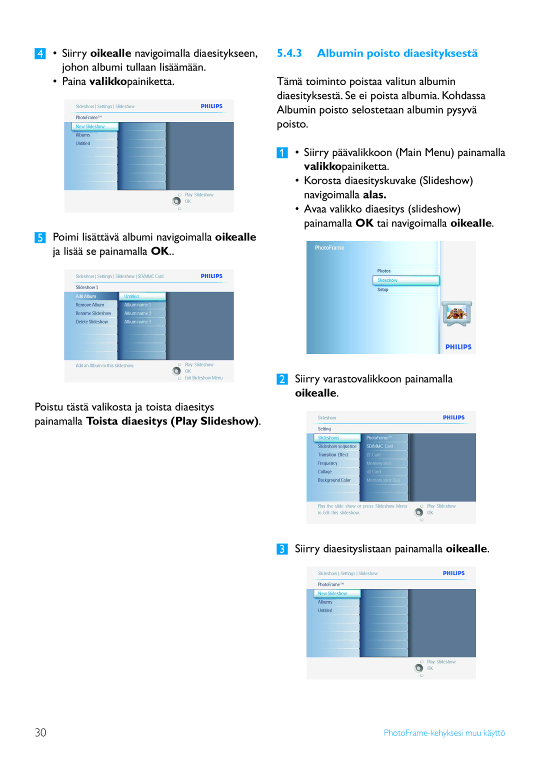 Philips 5FF2 Series, 7FF2 Series, 10FF2 Series manual Albumin poisto diaesityksestä 