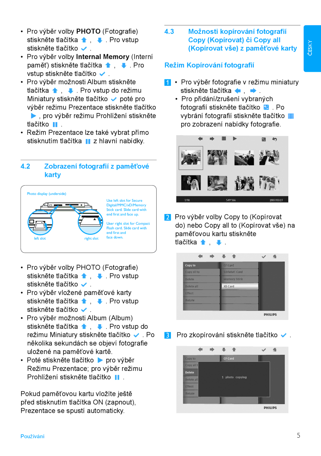 Philips 7FF2FPAS manual Poté pro 