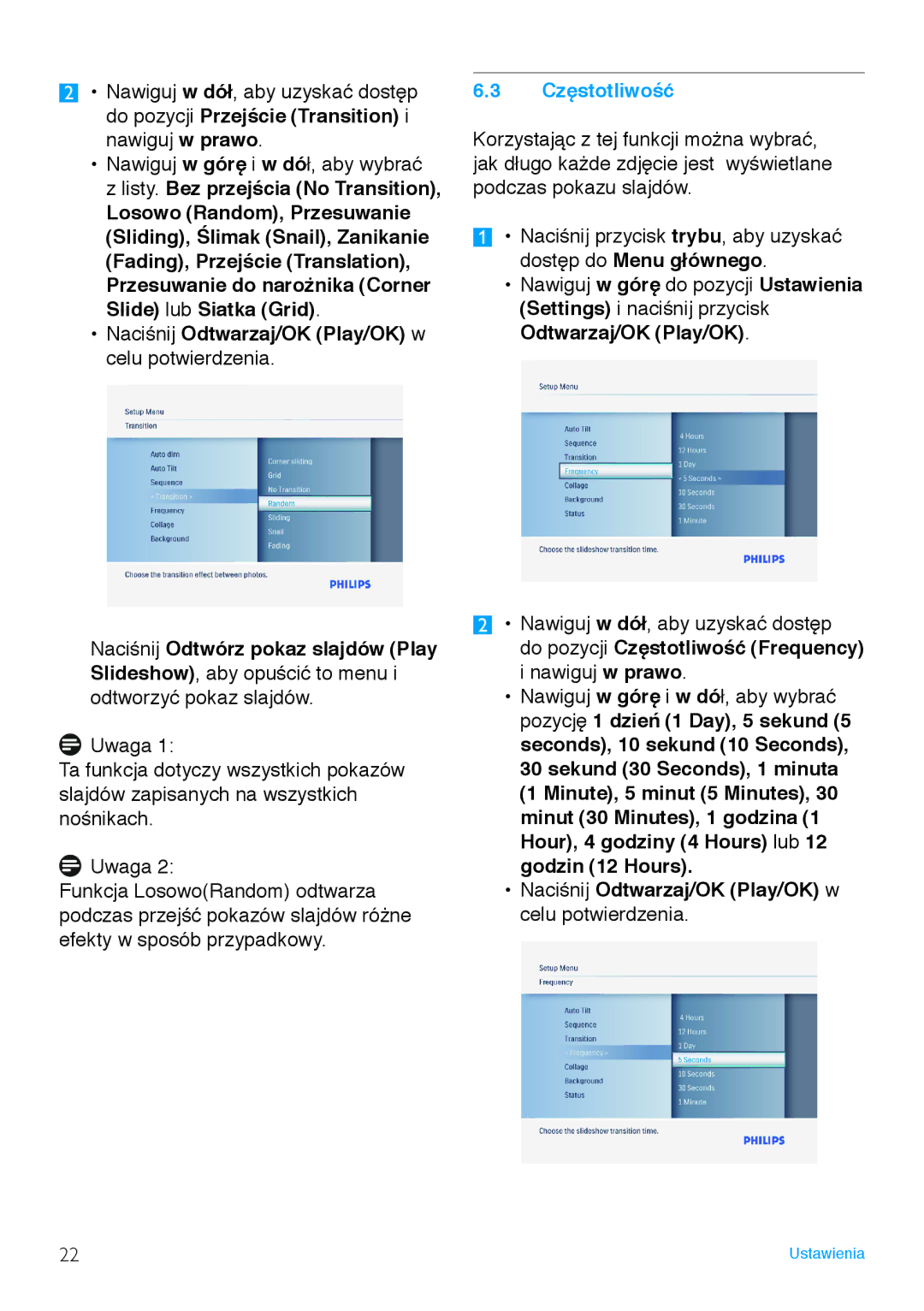 Philips 7FF3FP, 8FF3FP, 6FF3FP manual Częstotliwość 