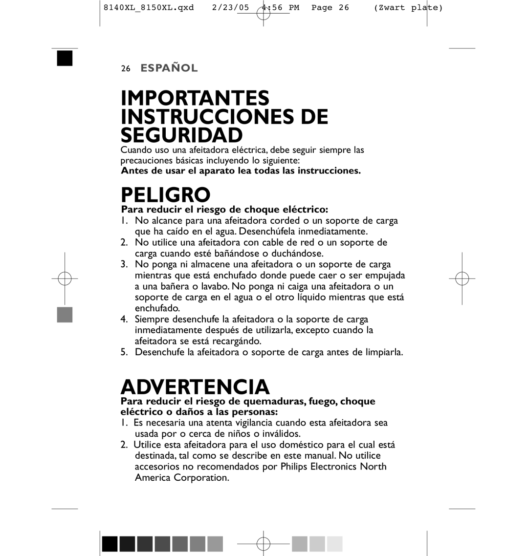 Philips 8151XL, 8150XL manual Importantes Instrucciones DE Seguridad 