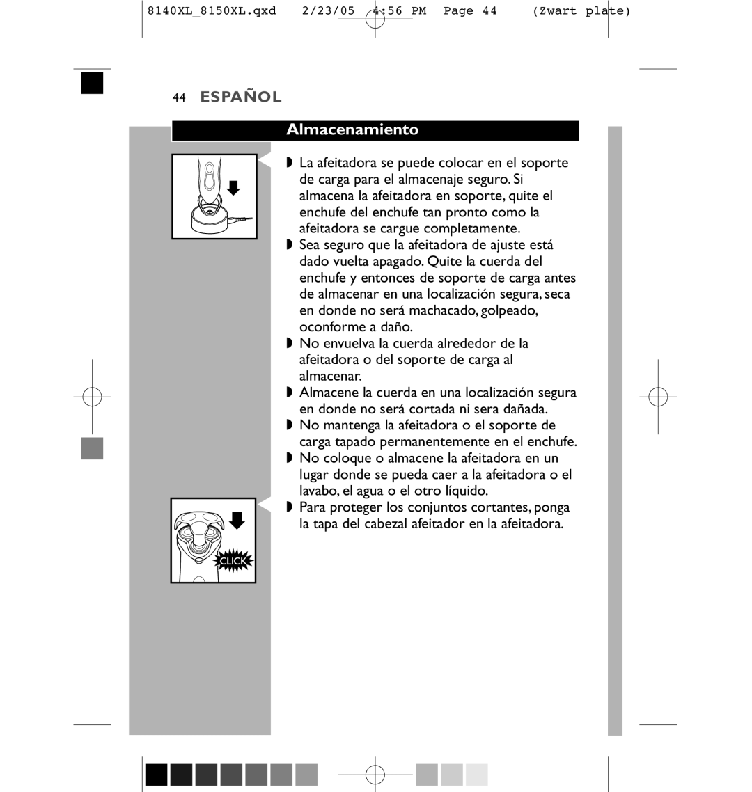 Philips 8151XL, 8150XL manual Almacenamiento 