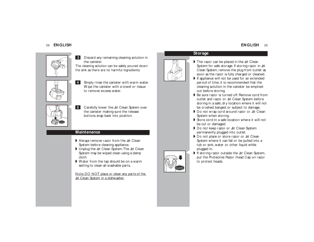 Philips 8160XLCC manual Maintenance, Storage 