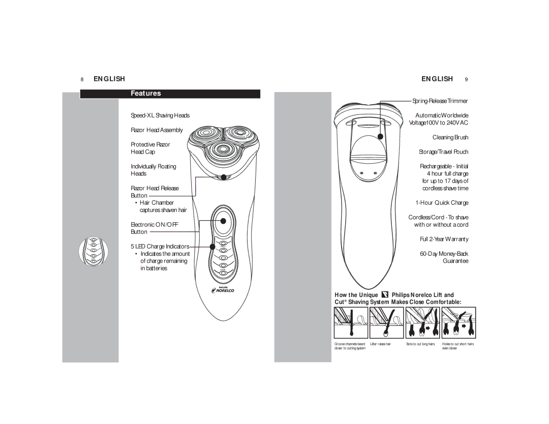 Philips 8160XLCC manual Features 