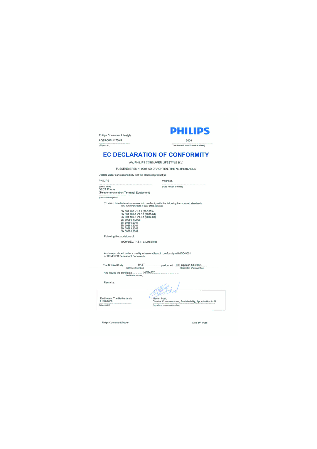 Philips 855 manual 