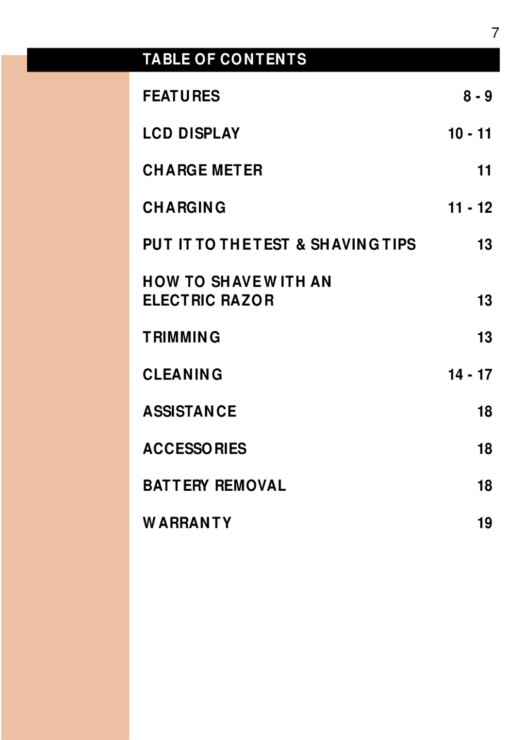 Philips 6887, 85XL 3, 6886, 7885 manual Table of Contents 