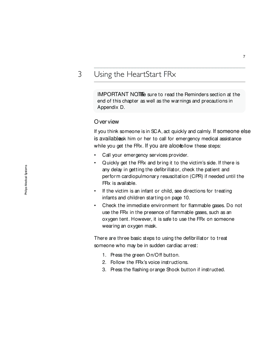 Philips 861304 owner manual Using the HeartStart FRx, Overview 