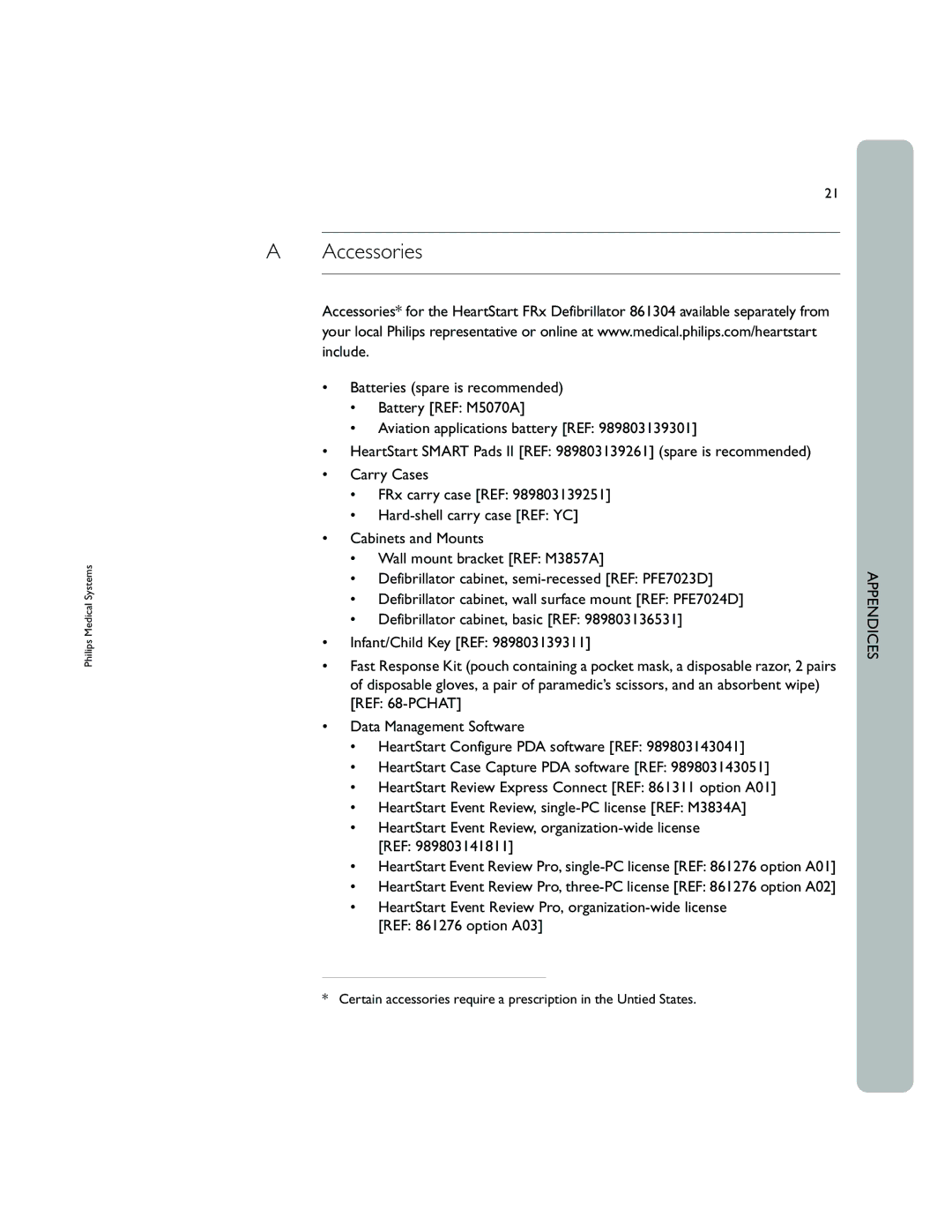 Philips 861304 owner manual Accessories 