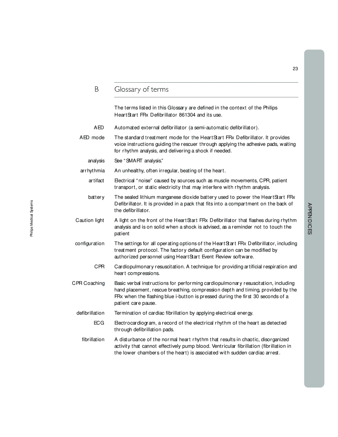 Philips 861304 owner manual Glossary of terms 