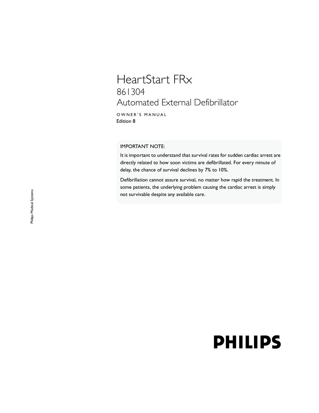 Philips 861304 owner manual HeartStart FRx 