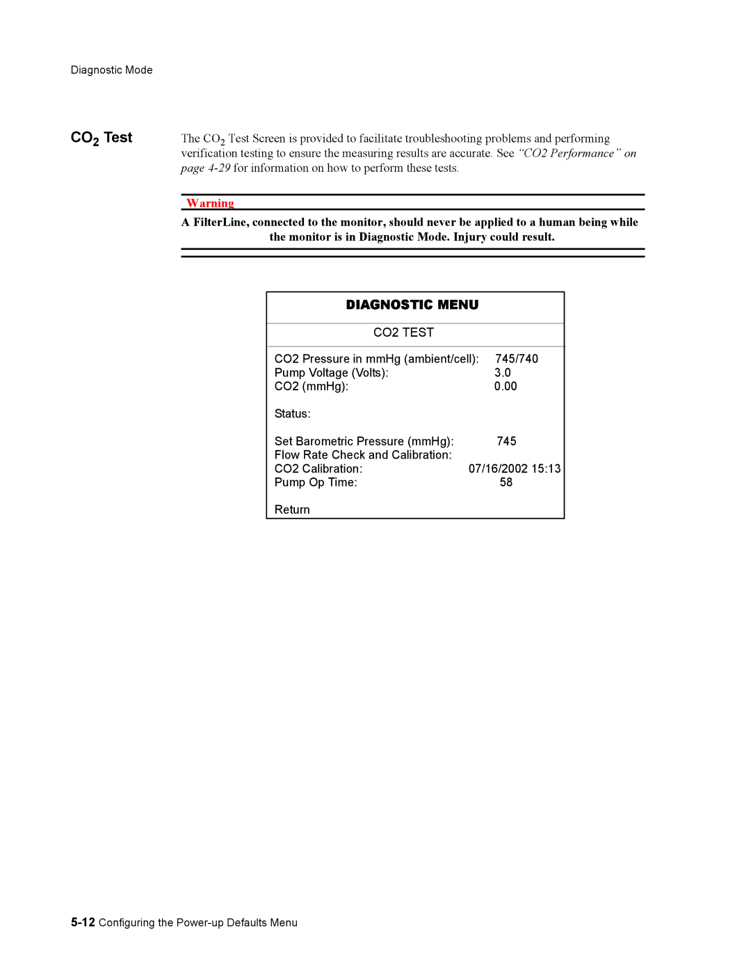 Philips 862478, 862474 manual CO2 Test 