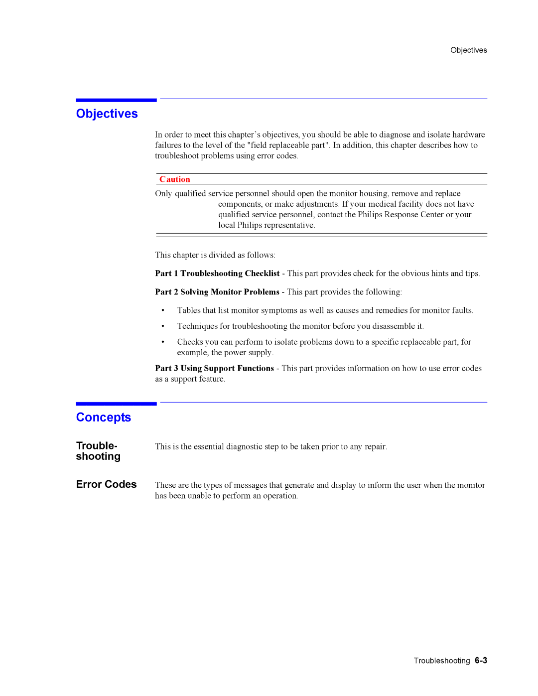 Philips 862474, 862478 manual Objectives, Trouble- shooting Error Codes 