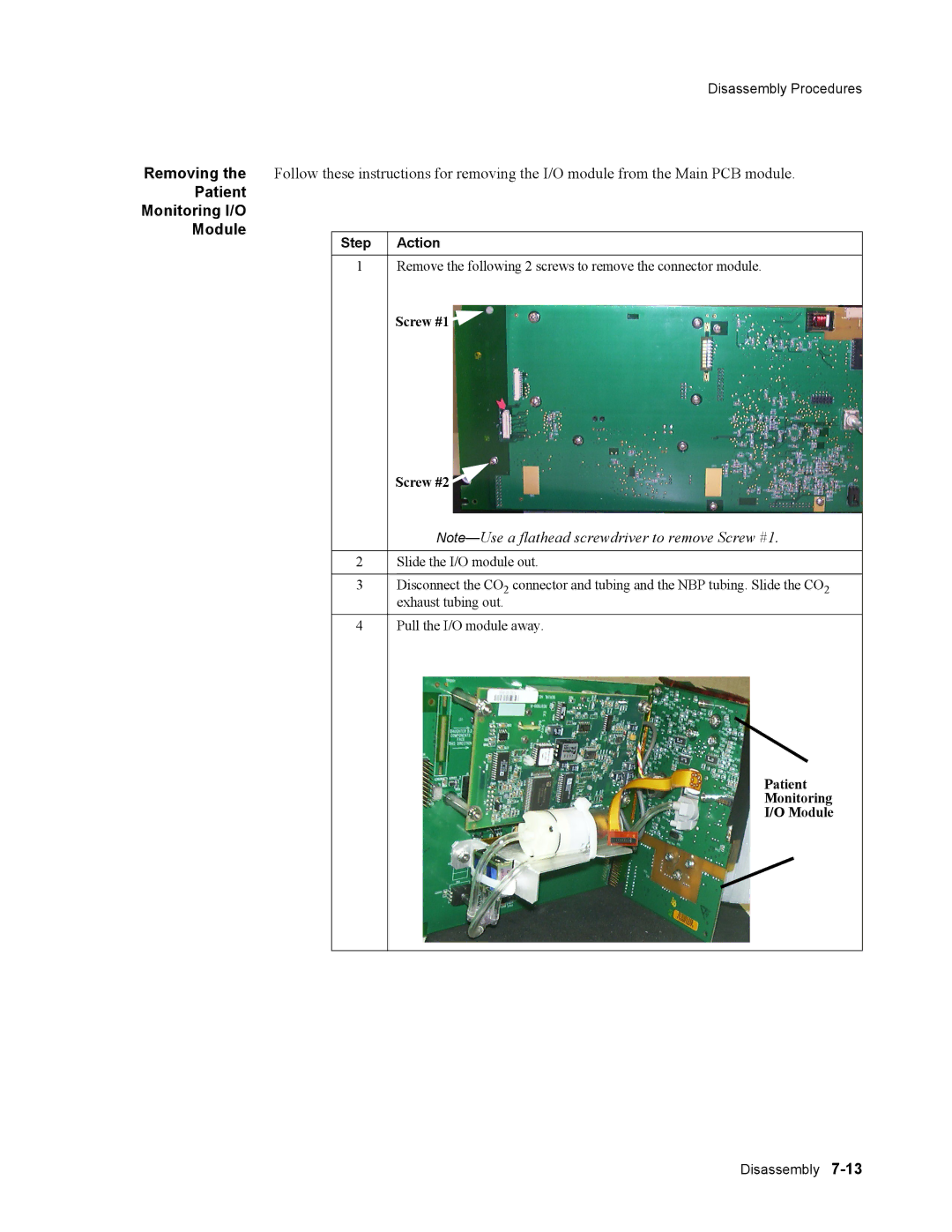 Philips 862474, 862478 manual Patient Monitoring I/O Module, Screw #1 Screw #2, Patient Monitoring Module 