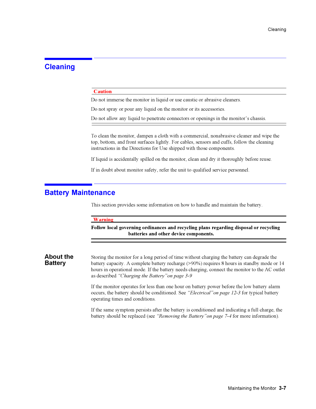 Philips 862474, 862478 manual Cleaning, Battery Maintenance, About 