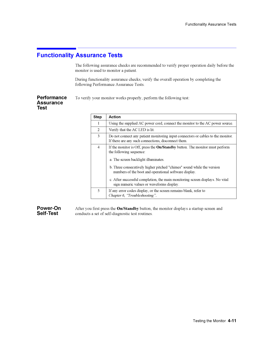 Philips 862474, 862478 manual Functionality Assurance Tests, Power-On, Self-Test 