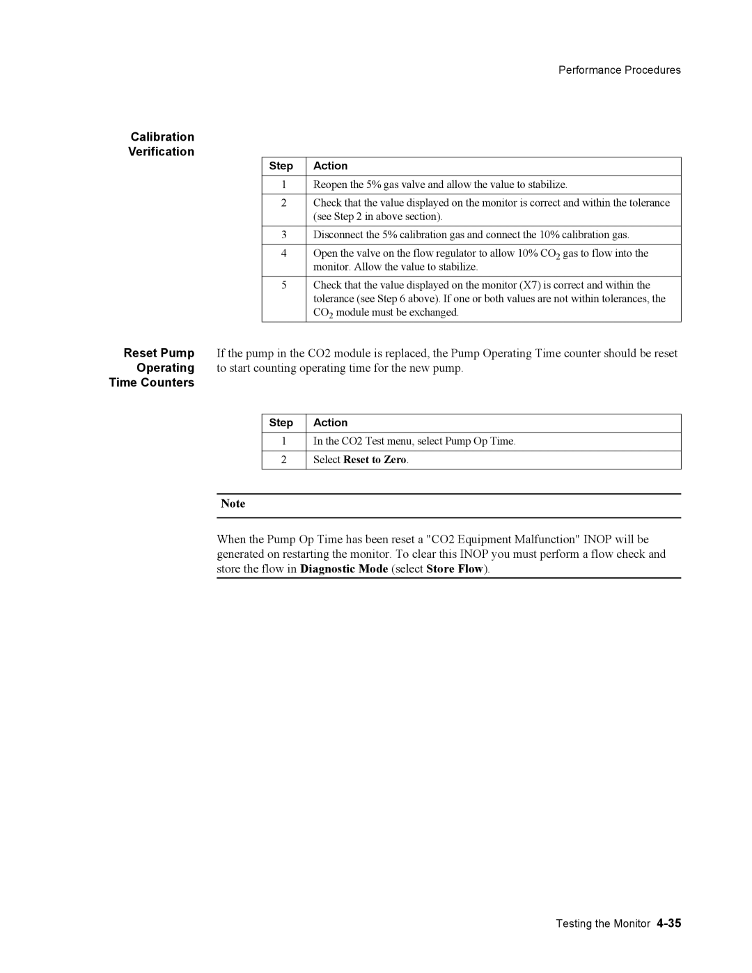 Philips 862474, 862478 manual Calibration Verification, Time Counters, Select Reset to Zero 