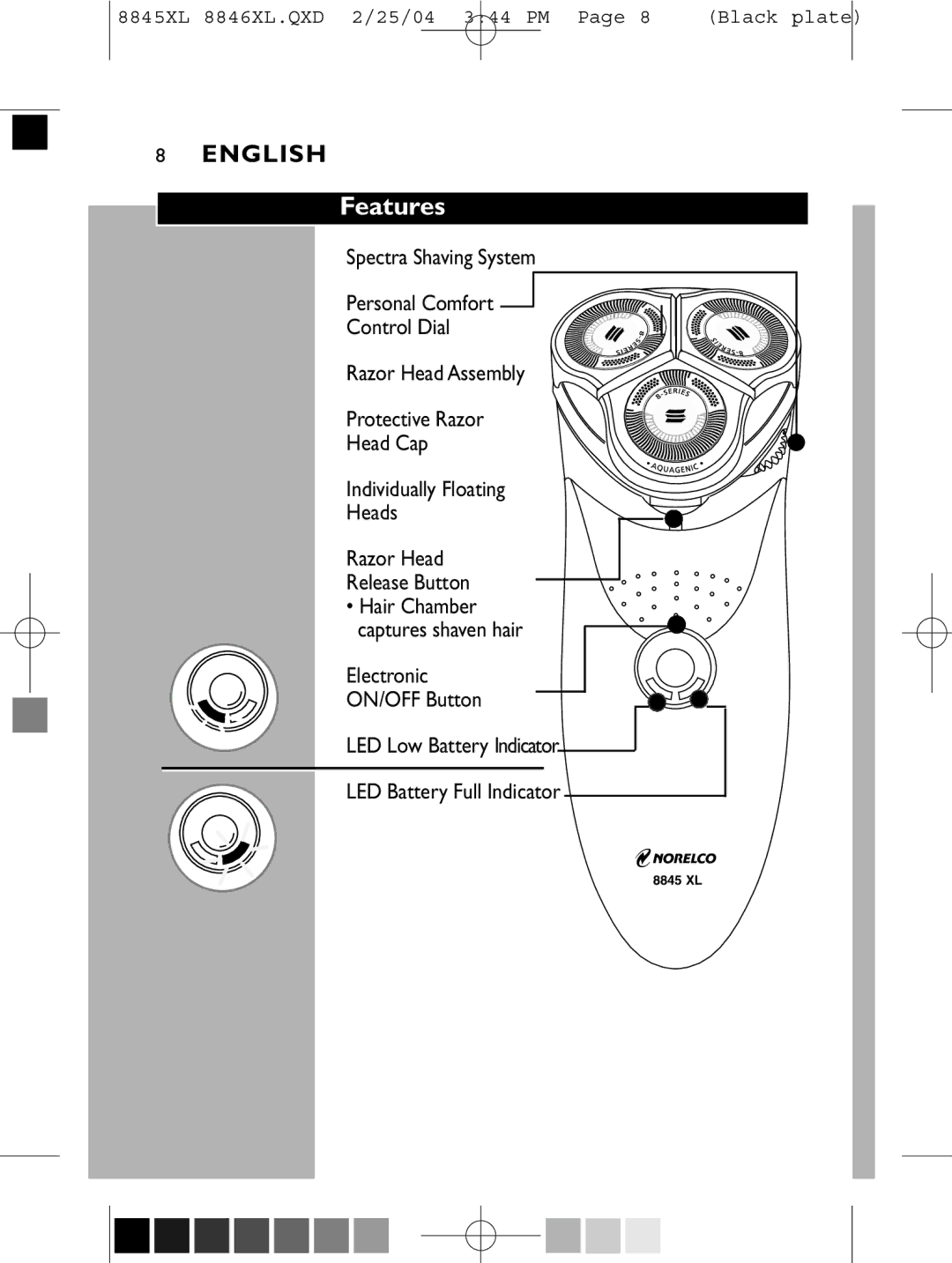 Philips 8846XL manual Features 