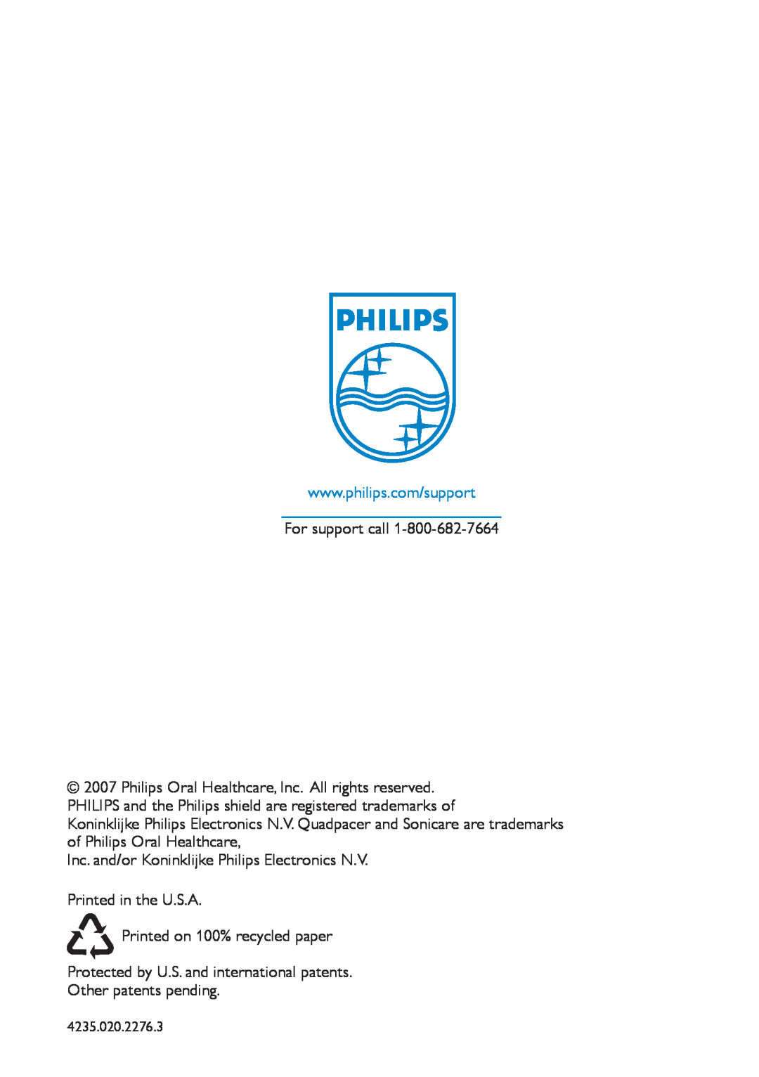 Philips 900 Series manual For support call 