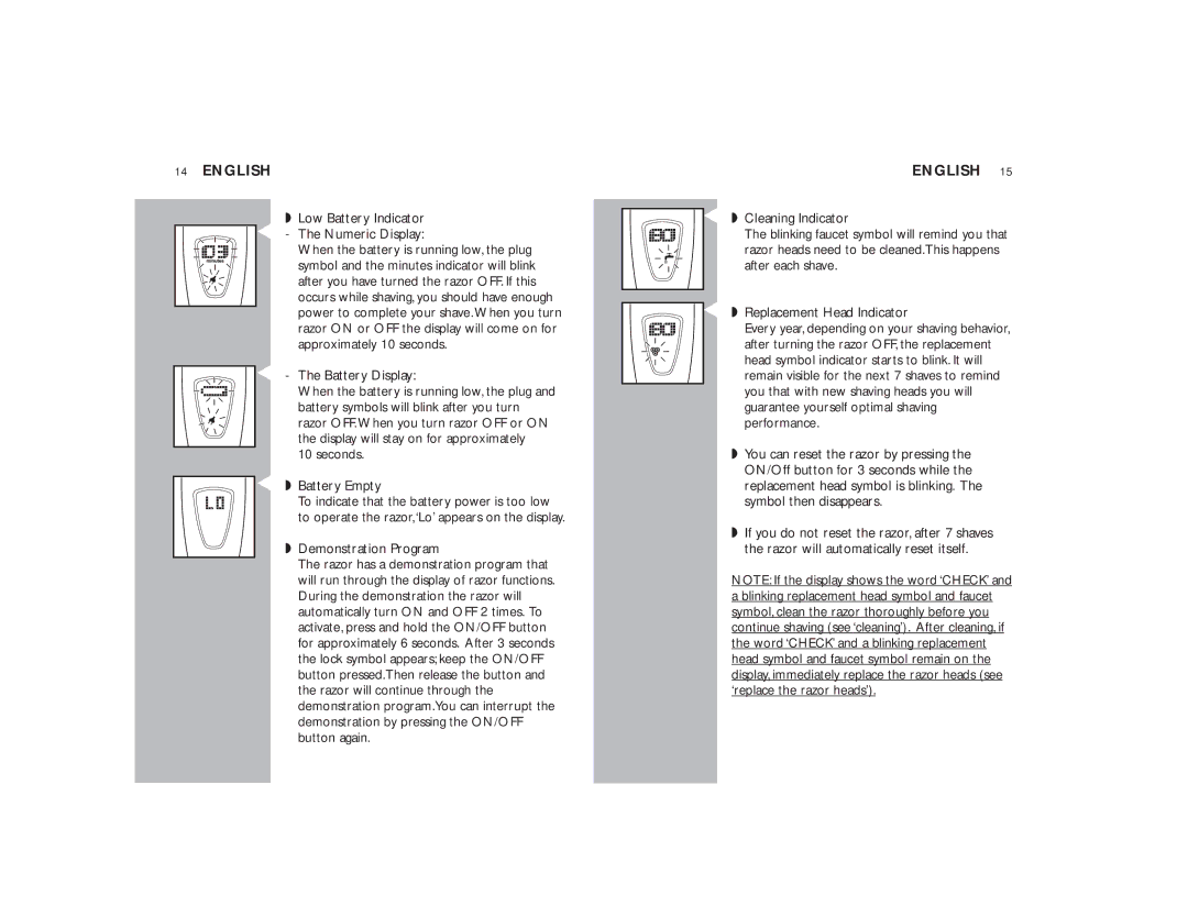 Philips 9170XLCC manual Seconds Battery Empty, Demonstration Program 